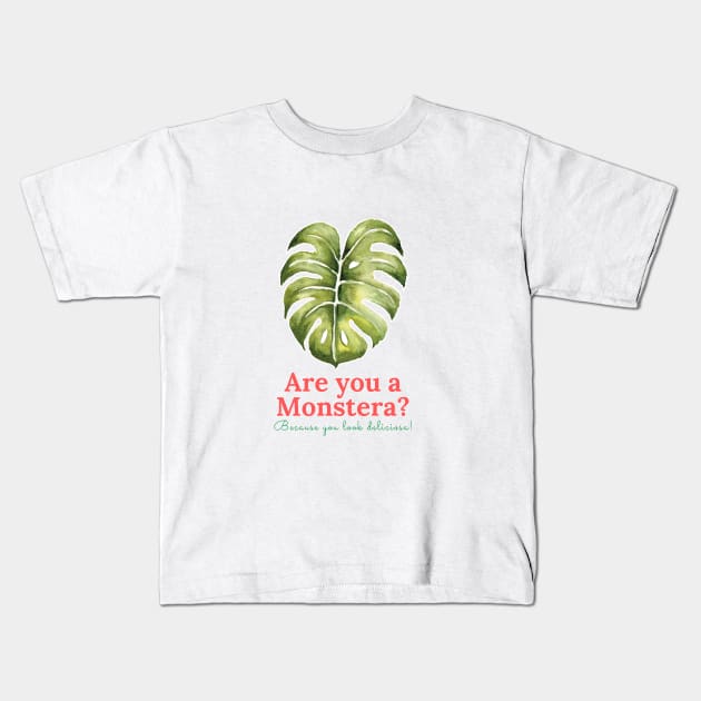 Monstera Deliciosa Kids T-Shirt by Planty of T-shirts